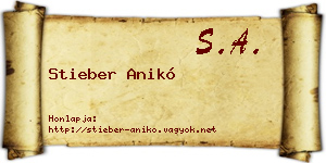 Stieber Anikó névjegykártya